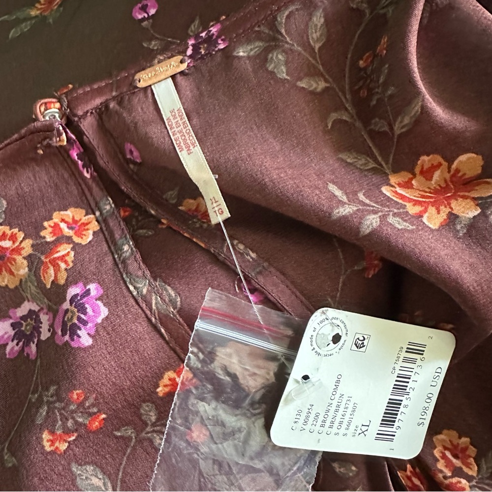 NWT Free People Butterfly Babe Cap-Sleeve Maxi Slip Dress sz XL - Picture 10 of 11